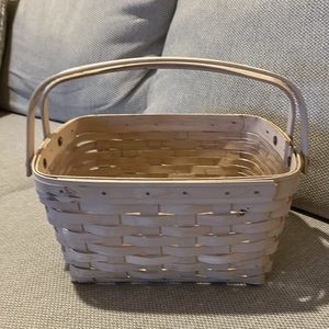 Longaberger Whitewashed Toting Basket with Plastic Insert